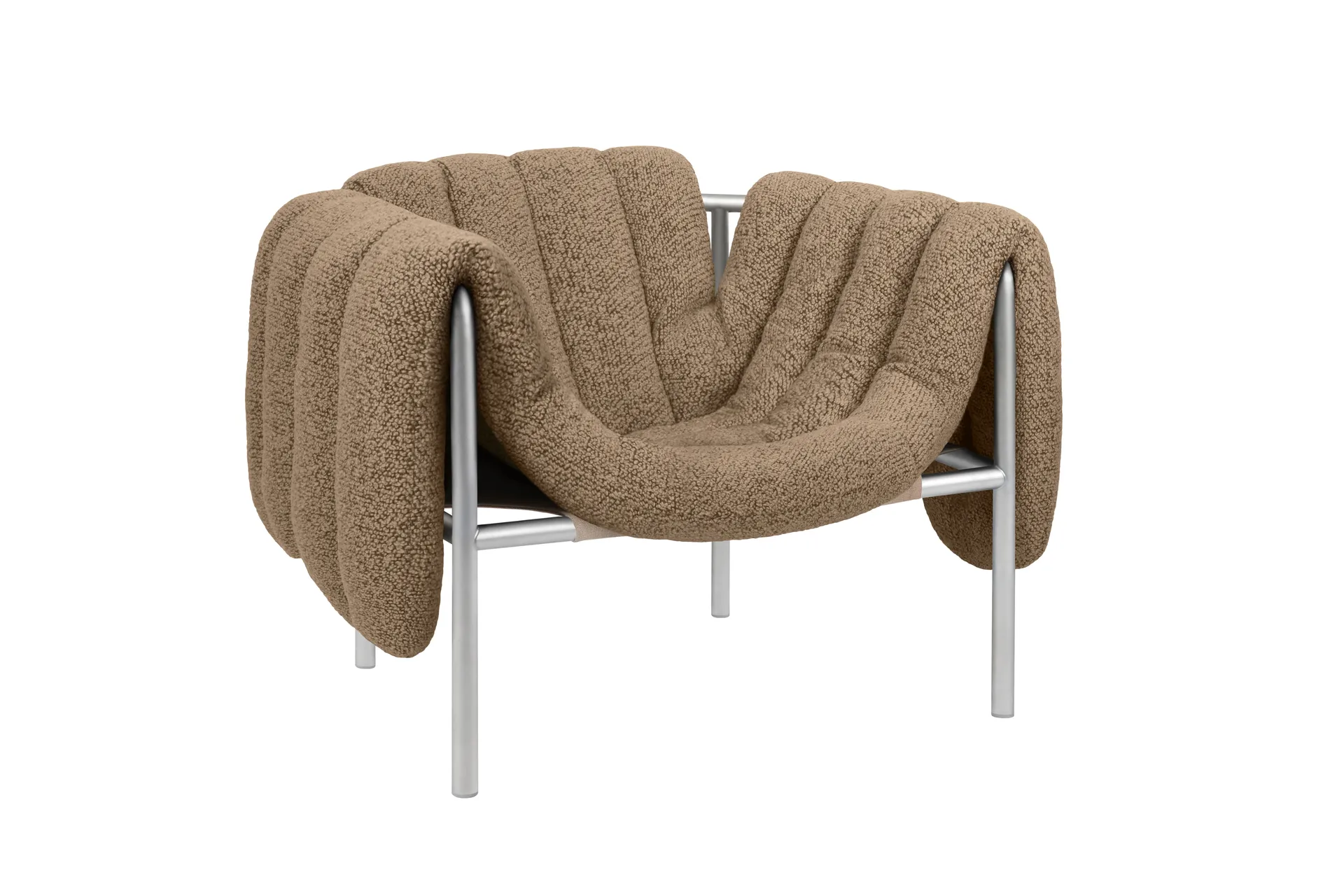 Fauteuil lounge Puffy, Sawdust-acier inoxydable Hem