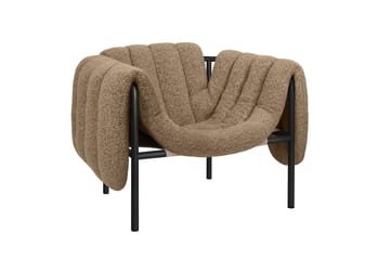 Fauteuil lounge Puffy - Sawdust-black grey - Hem