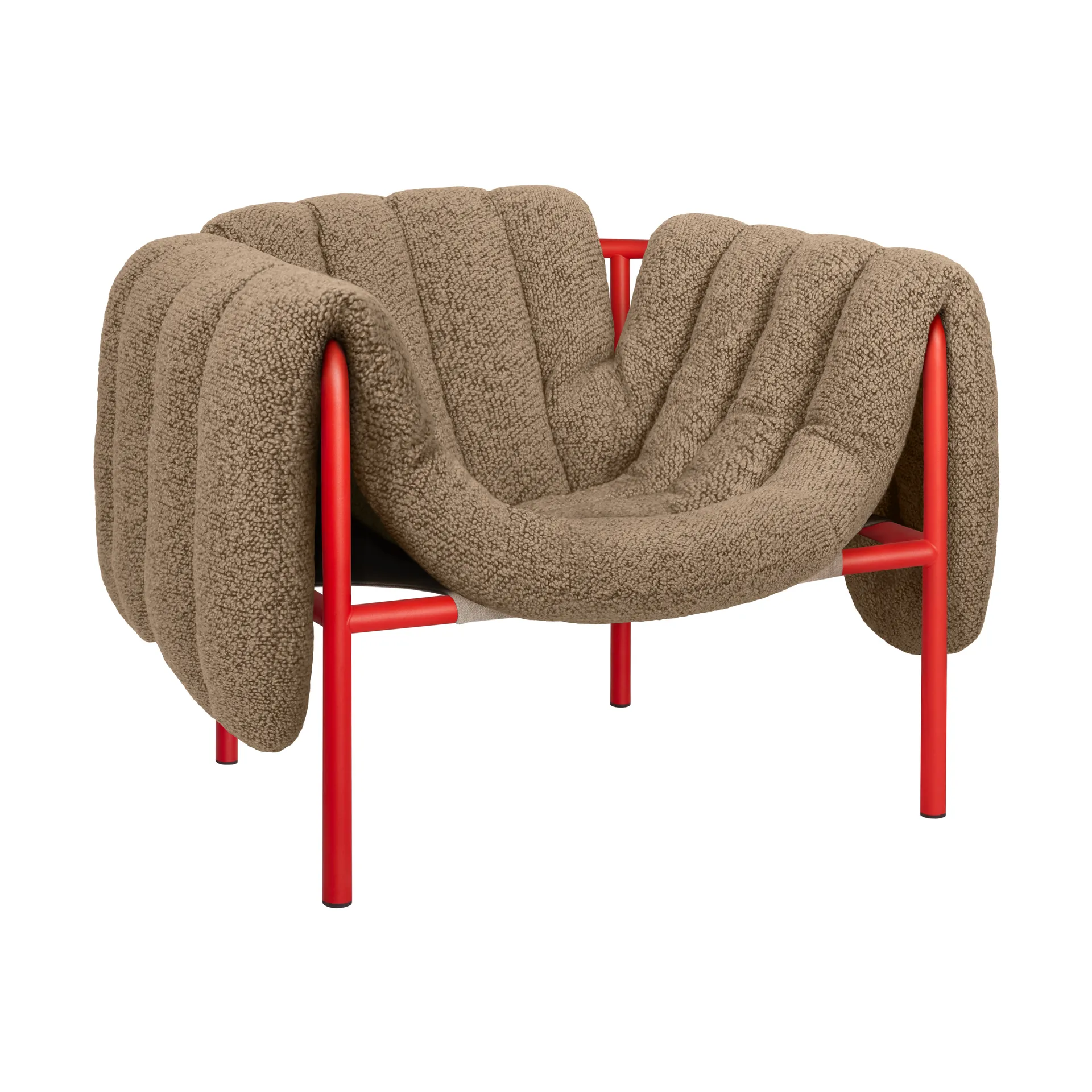 Fauteuil lounge Puffy, Sawdust-traffic red Hem
