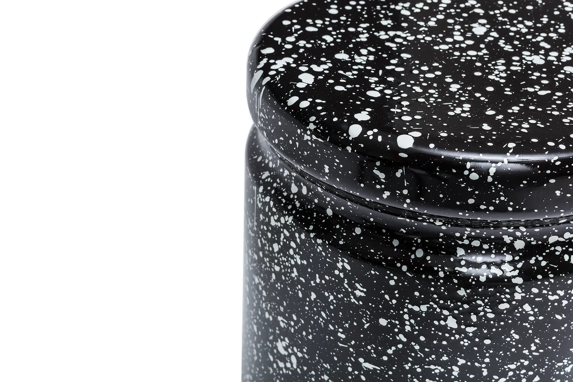 Last tabouret rond Ø32x44 cm, Black-white splatter Hem