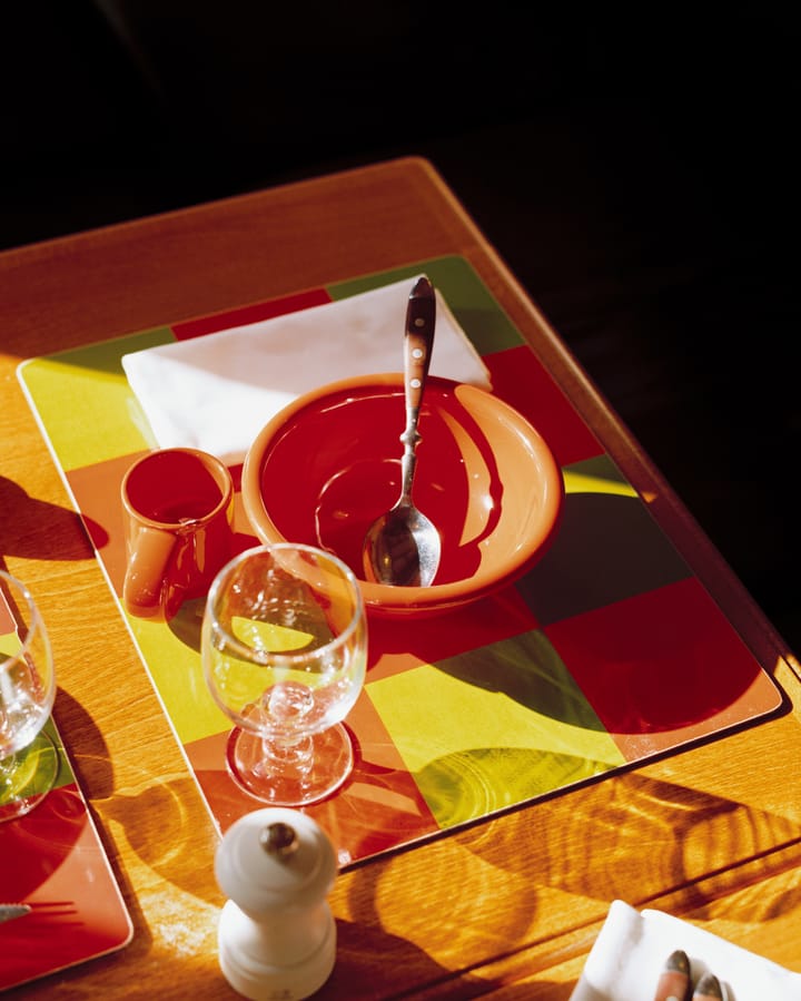 Lot de 2 sets de table Check 30x40 cm, Butter-burgundy Hem