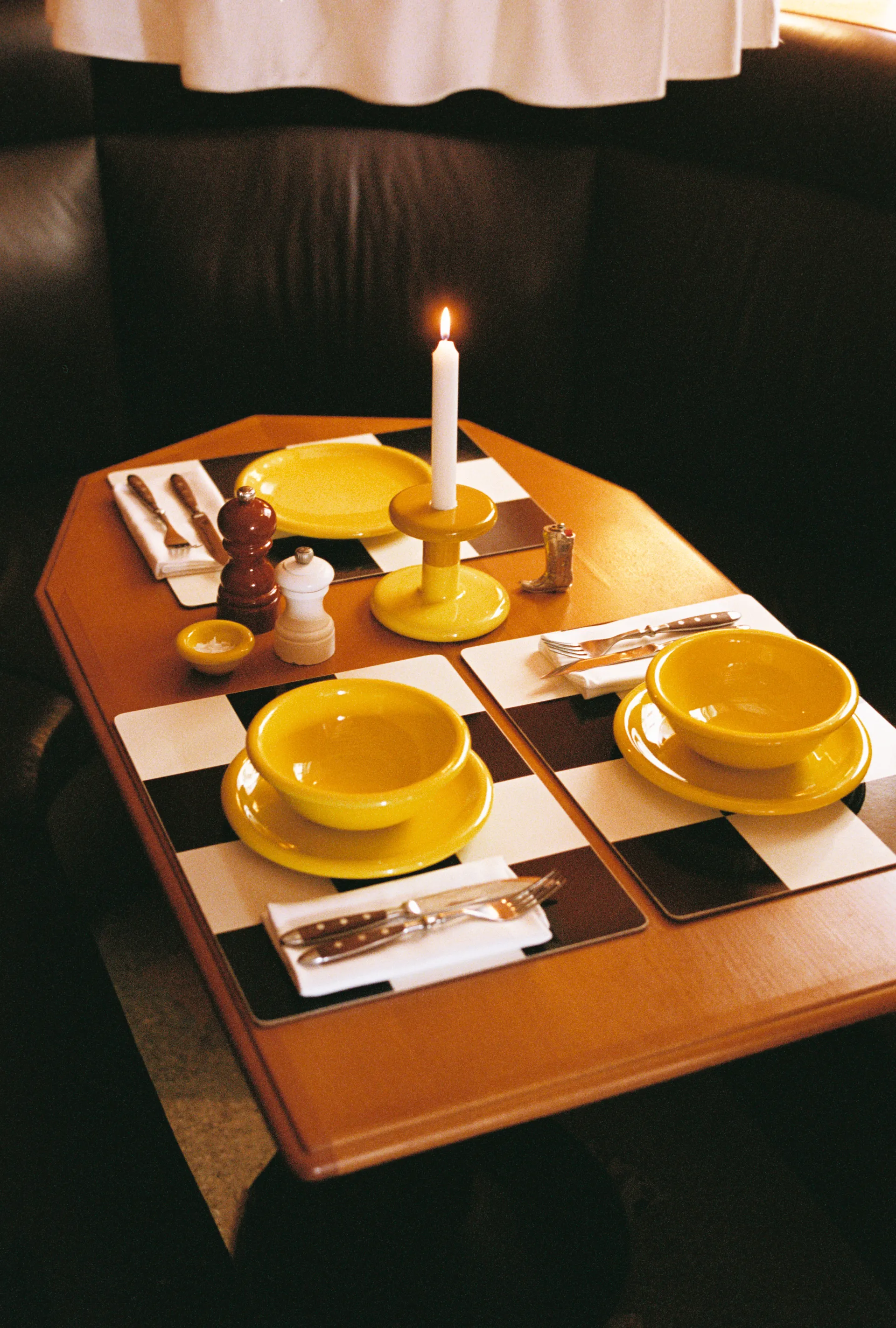 Lot de 2 sets de table Check 30x40 cm, Cream-black Hem