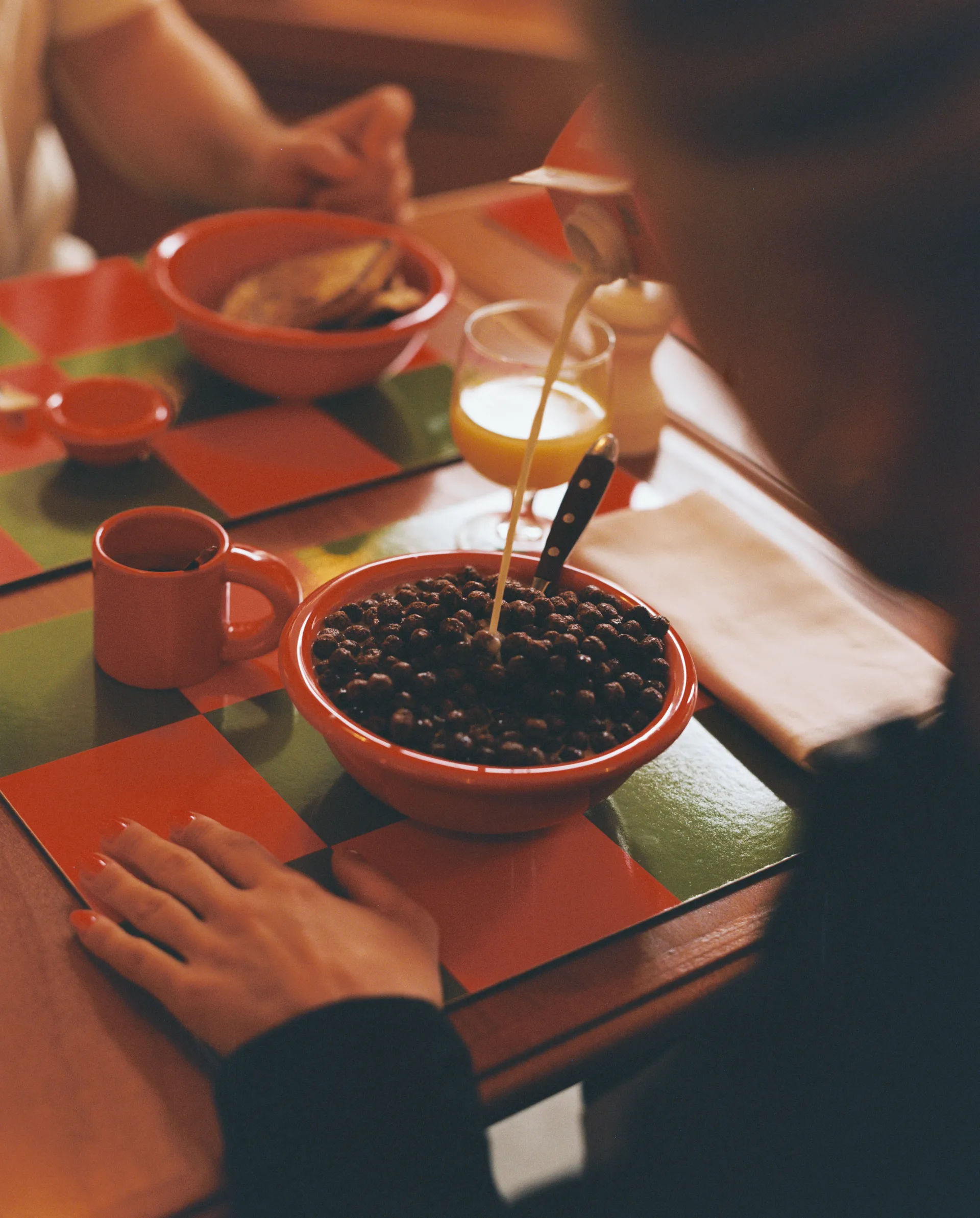 Lot de 2 sets de table Check 30x40 cm, Light blue-chocolate Hem