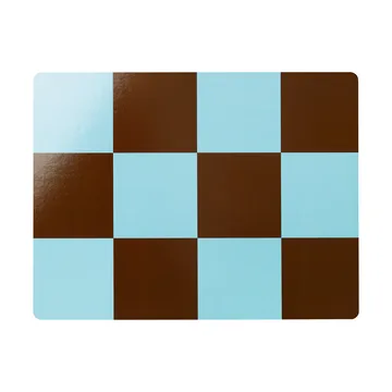 Lot de 2 sets de table Check 30x40 cm - Light blue-chocolate - Hem
