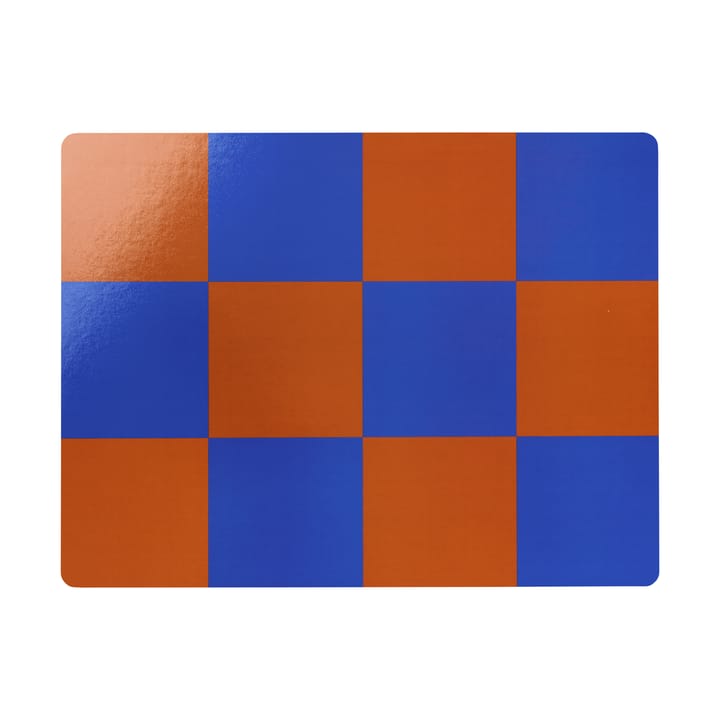 Lot de 2 sets de table Check 30x40 cm - Terracotta-cobalt - Hem