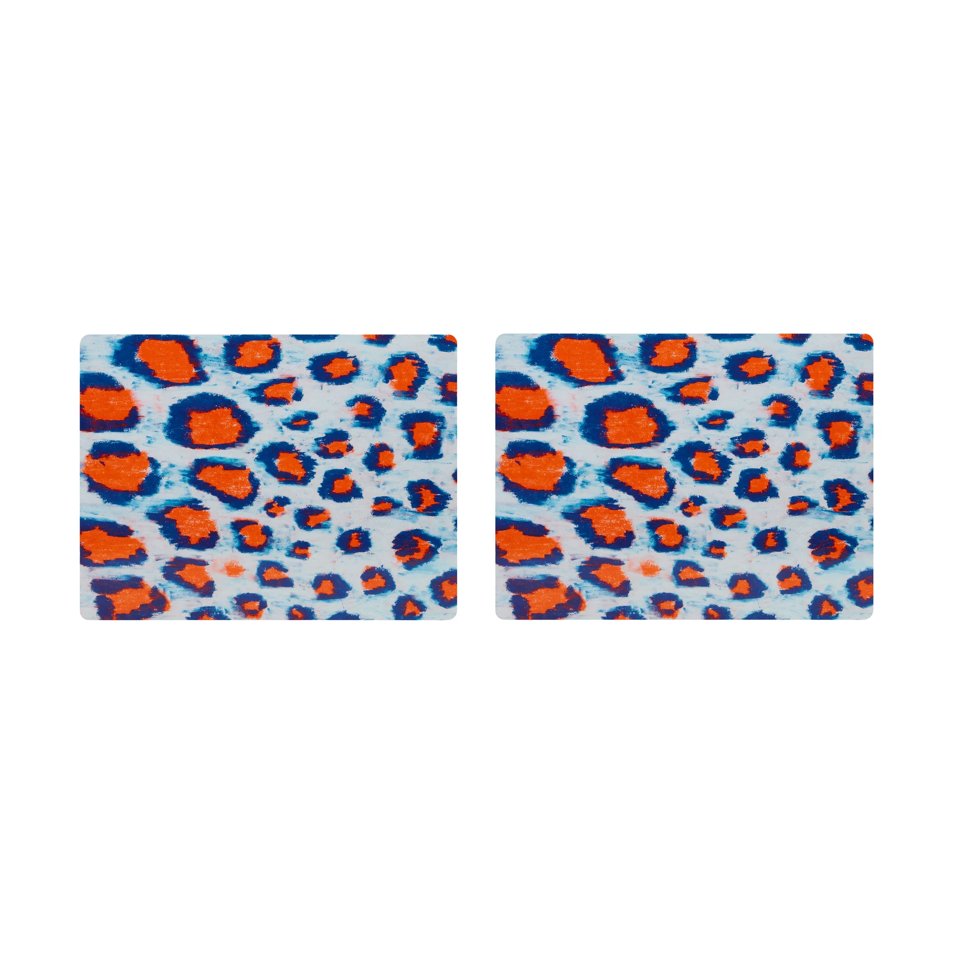 Lot de 2 sets de table Monster 30x40 cm, Coral-white-ultramarine blue Hem