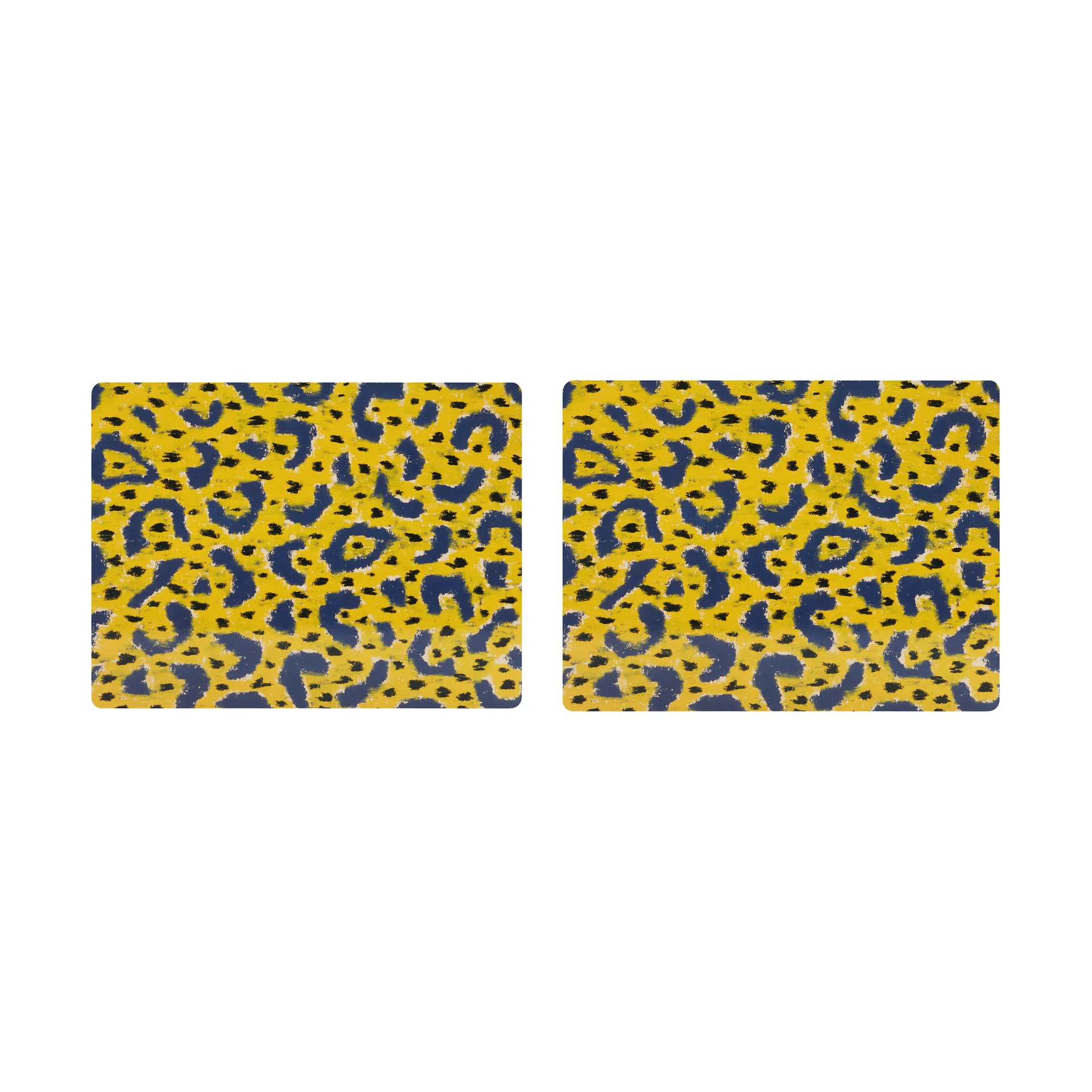 Lot de 2 sets de table Monster 30x40 cm, Ochre yellow-grey-black Hem