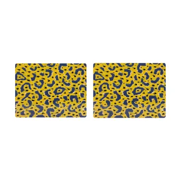 Lot de 2 sets de table Monster 30x40 cm - Ochre yellow-grey-black - Hem