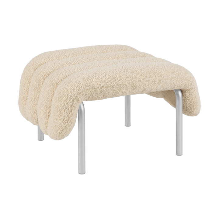 Ottomane Puffy 58x67 cm - Eggshell-acier inoxydable - Hem