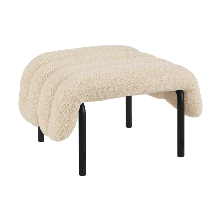 Ottomane Puffy 58x67 cm - Eggshell-black grey - Hem