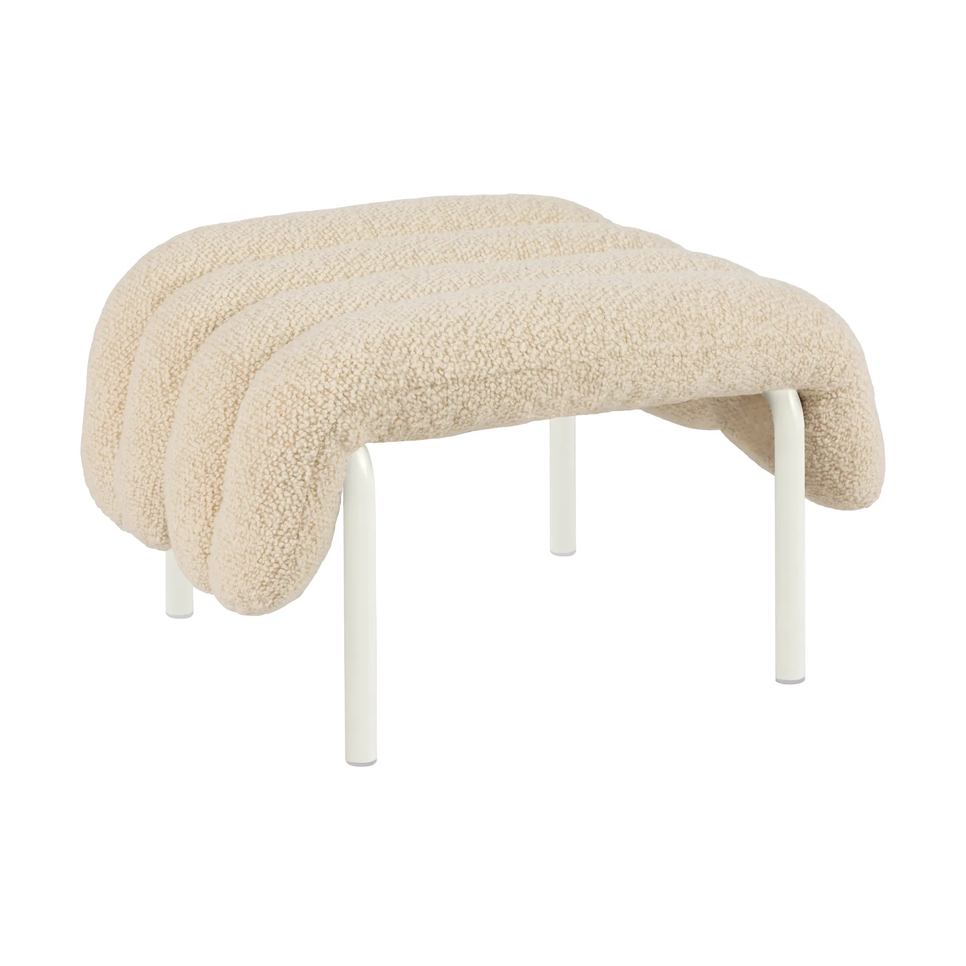 Ottomane Puffy 58x67 cm, Eggshell-cream Hem