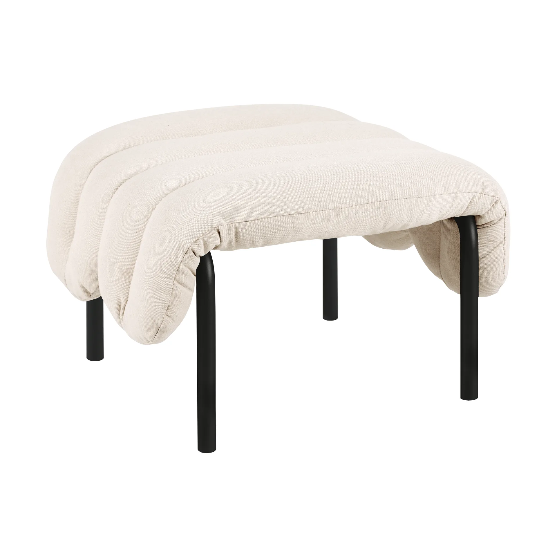 Ottomane Puffy 58x67 cm, Natural-black grey Hem