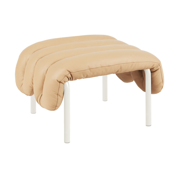 Ottomane Puffy 58x67 cm - Sand leather-cream - Hem