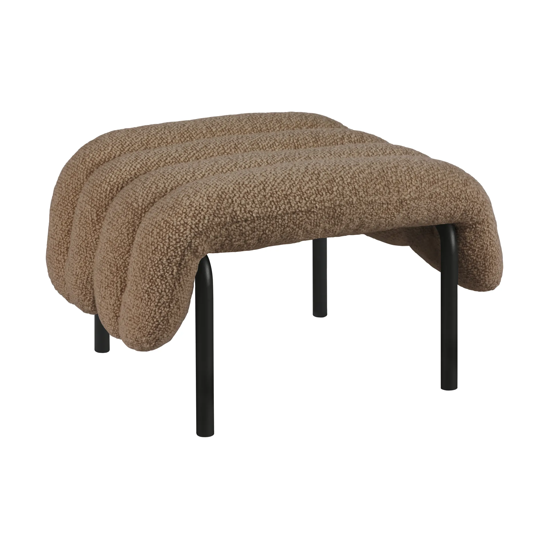 Ottomane Puffy 58x67 cm, Sawdust-black grey Hem