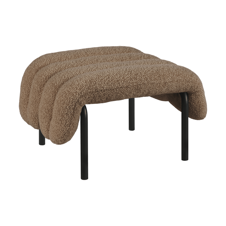 Ottomane Puffy 58x67 cm - Sawdust-black grey - Hem