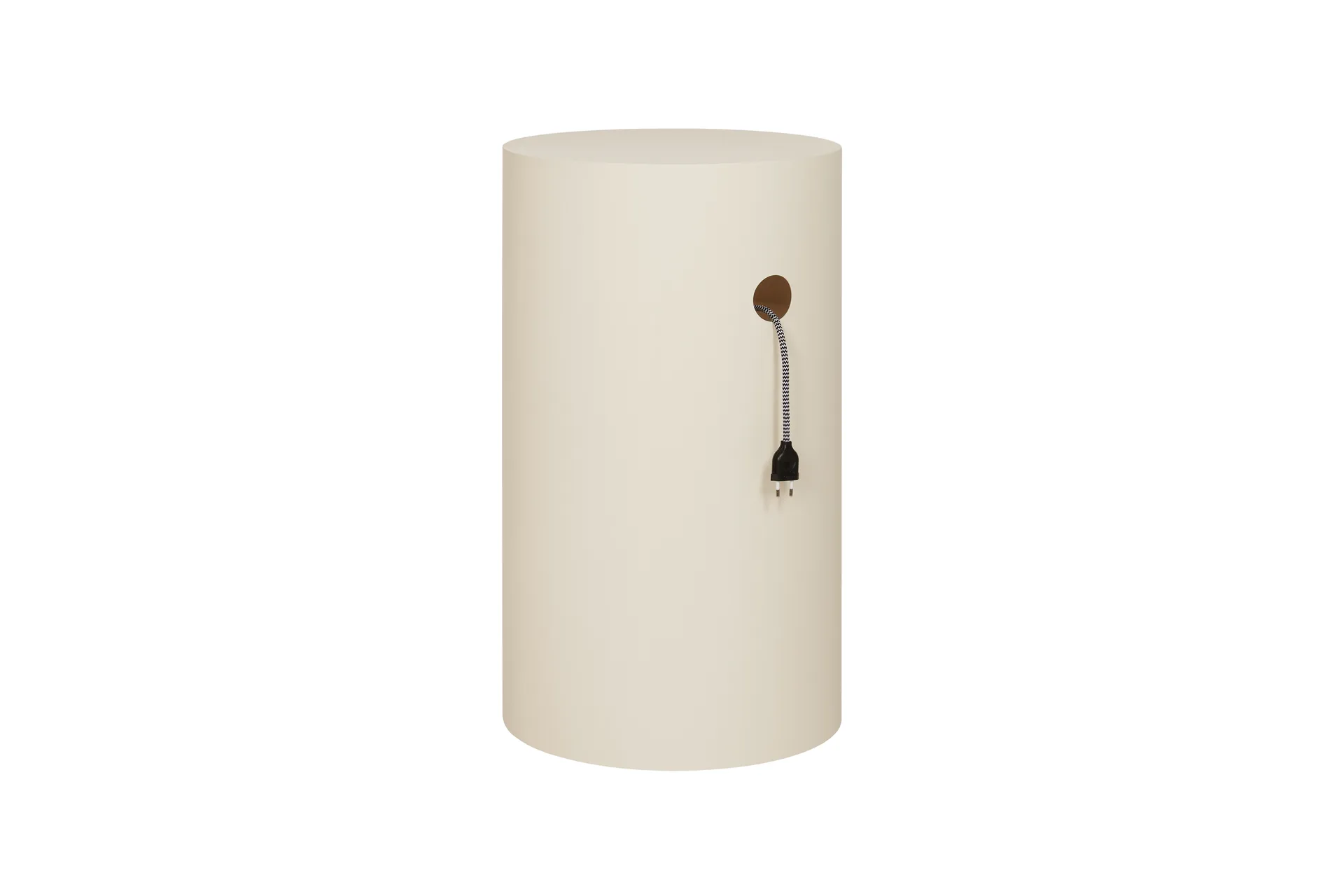 Piédestal Hide Ø38x68 cm, Light ivory textured Hem