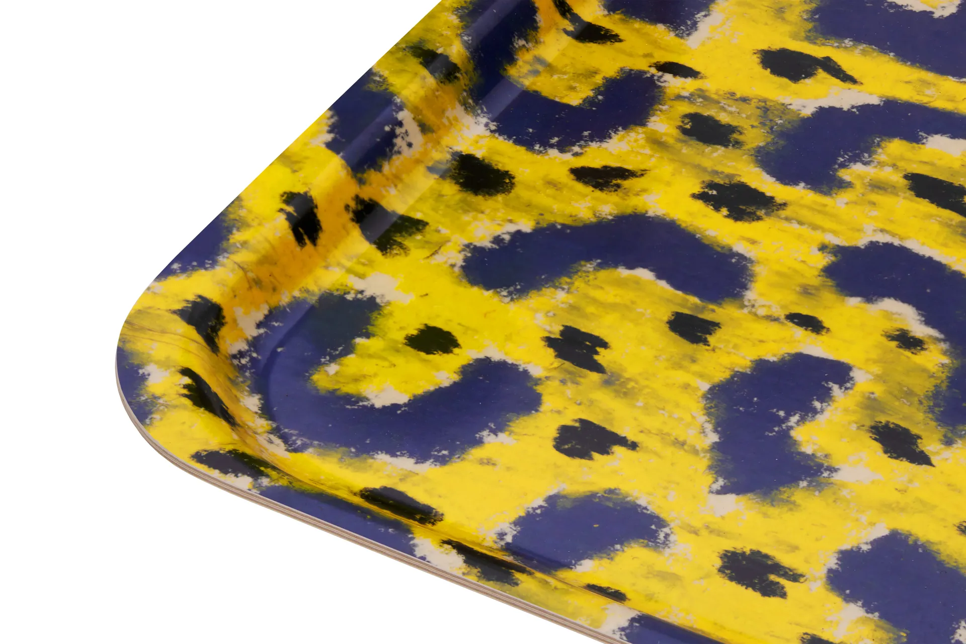 Plateau Monster Medium 37x53 cm, Ochre yellow-grey-black Hem