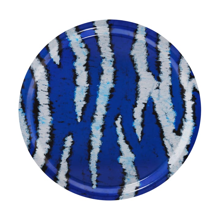 Plateau Monster Medium Ø49 cm - Ultramarine blue-white - Hem
