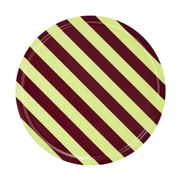 Plateau Stripe Large Ø65 cm - Butter-burgundy - Hem