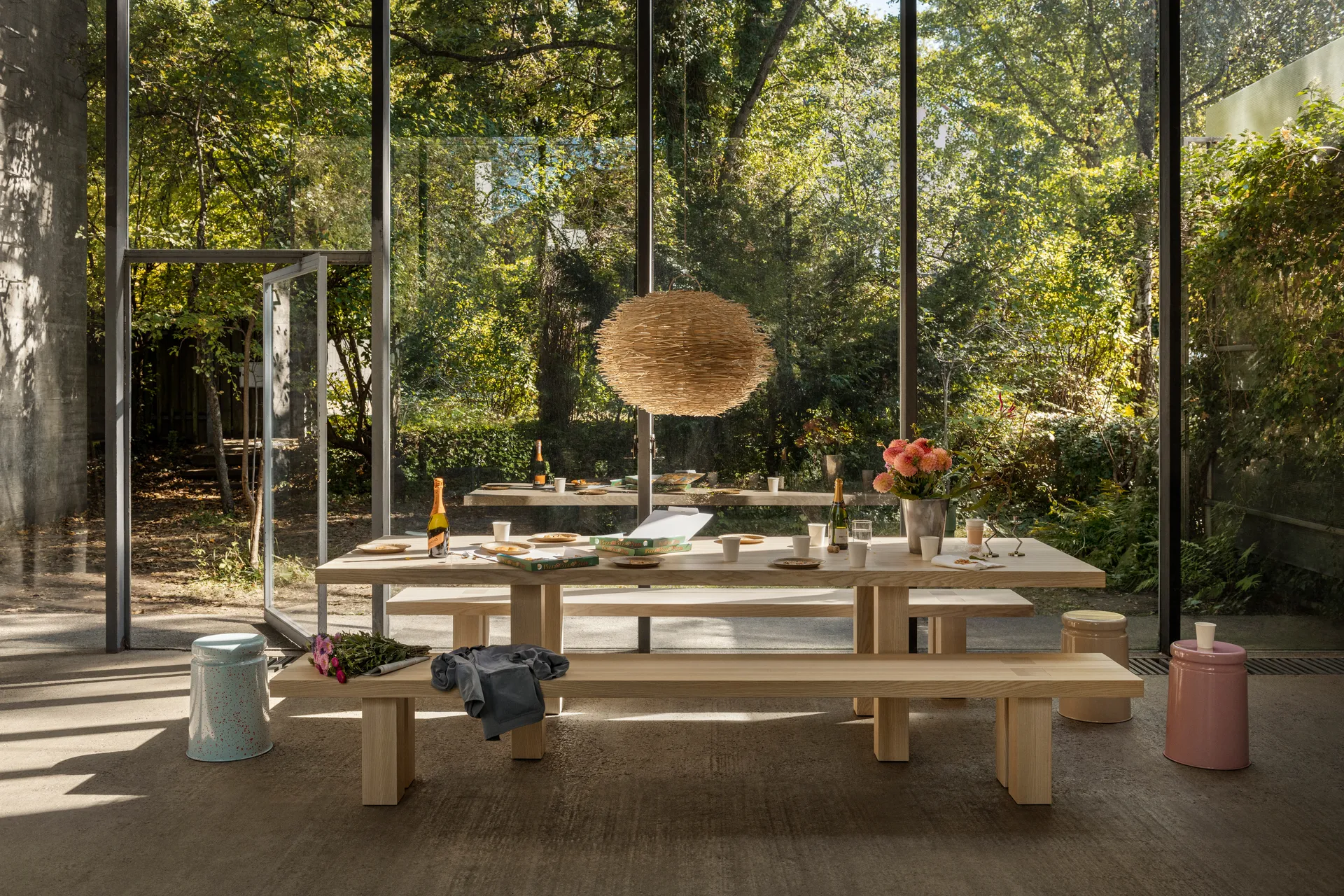 Table à manger Max avec bancs 250 cm, Frêne Hem