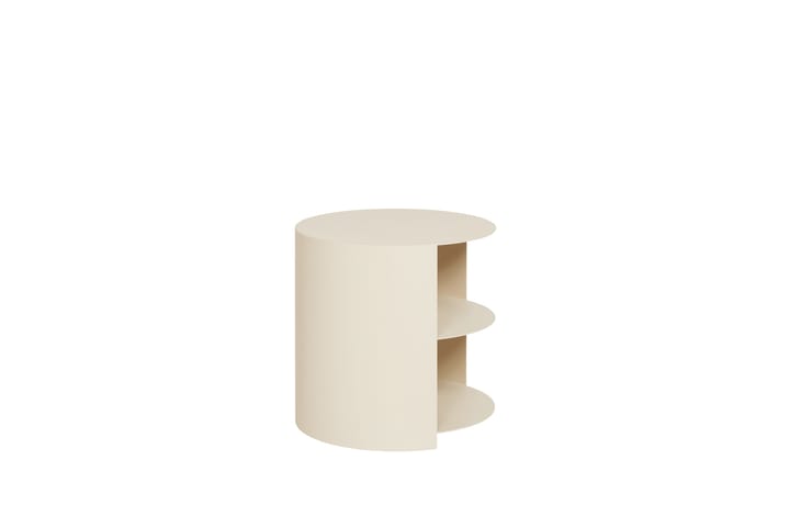 Table d'appoint Hide Ø38x41 cm, Light ivory textured Hem