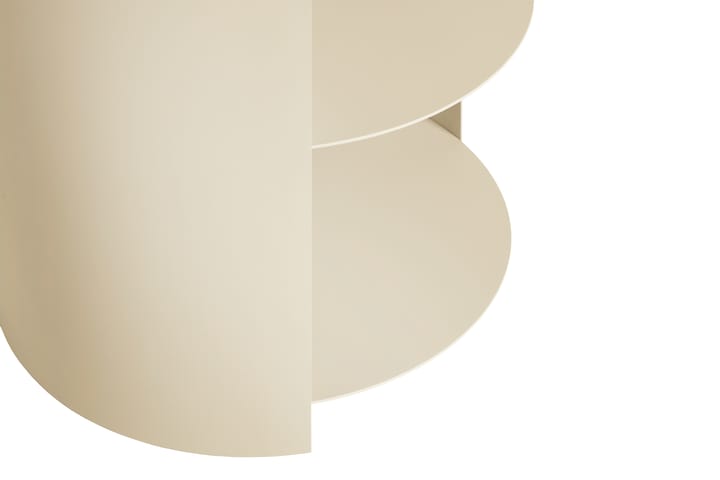 Table d'appoint Hide Ø38x41 cm, Light ivory textured Hem