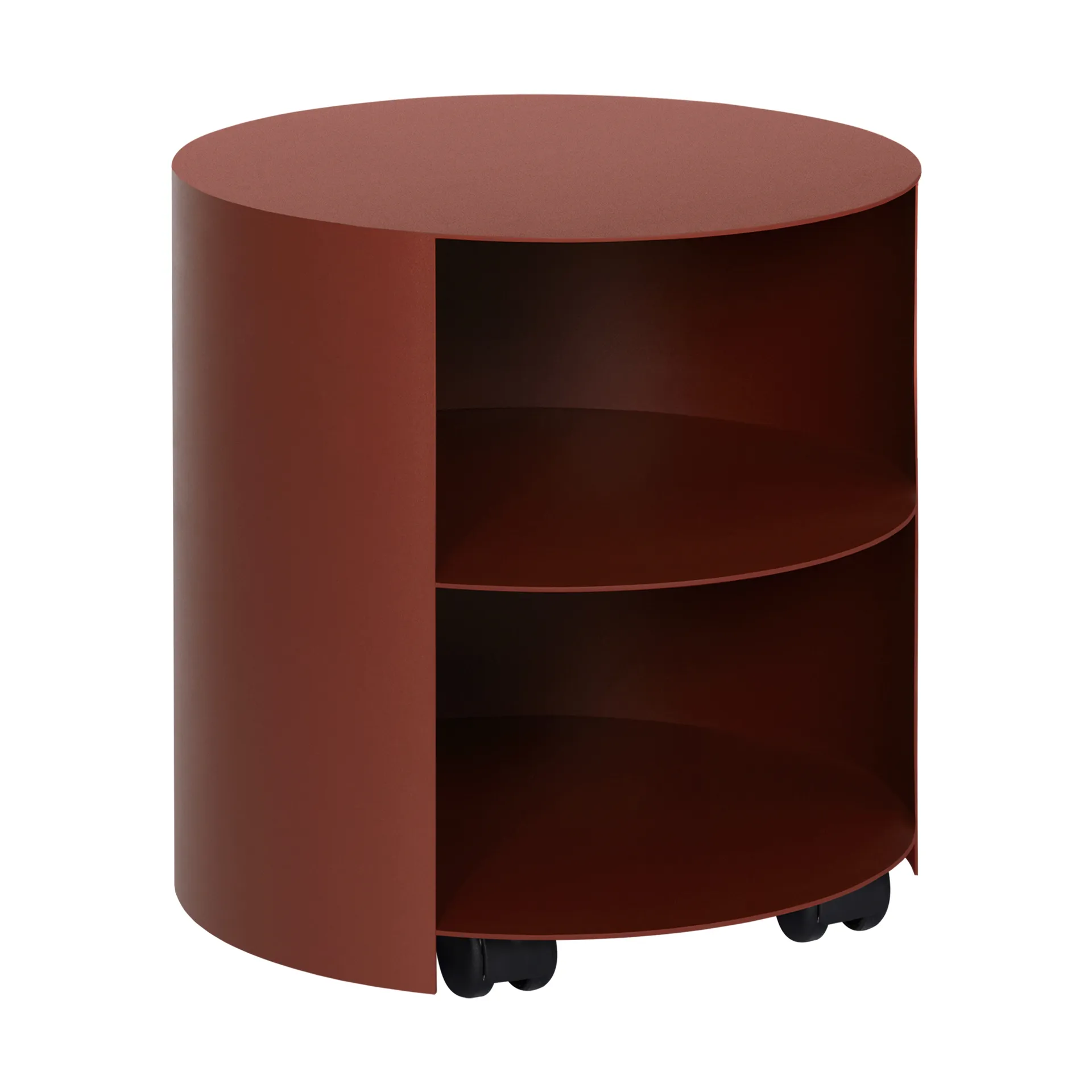 Table d'appoint Hide Ø38x41 cm, Red brown textured Hem