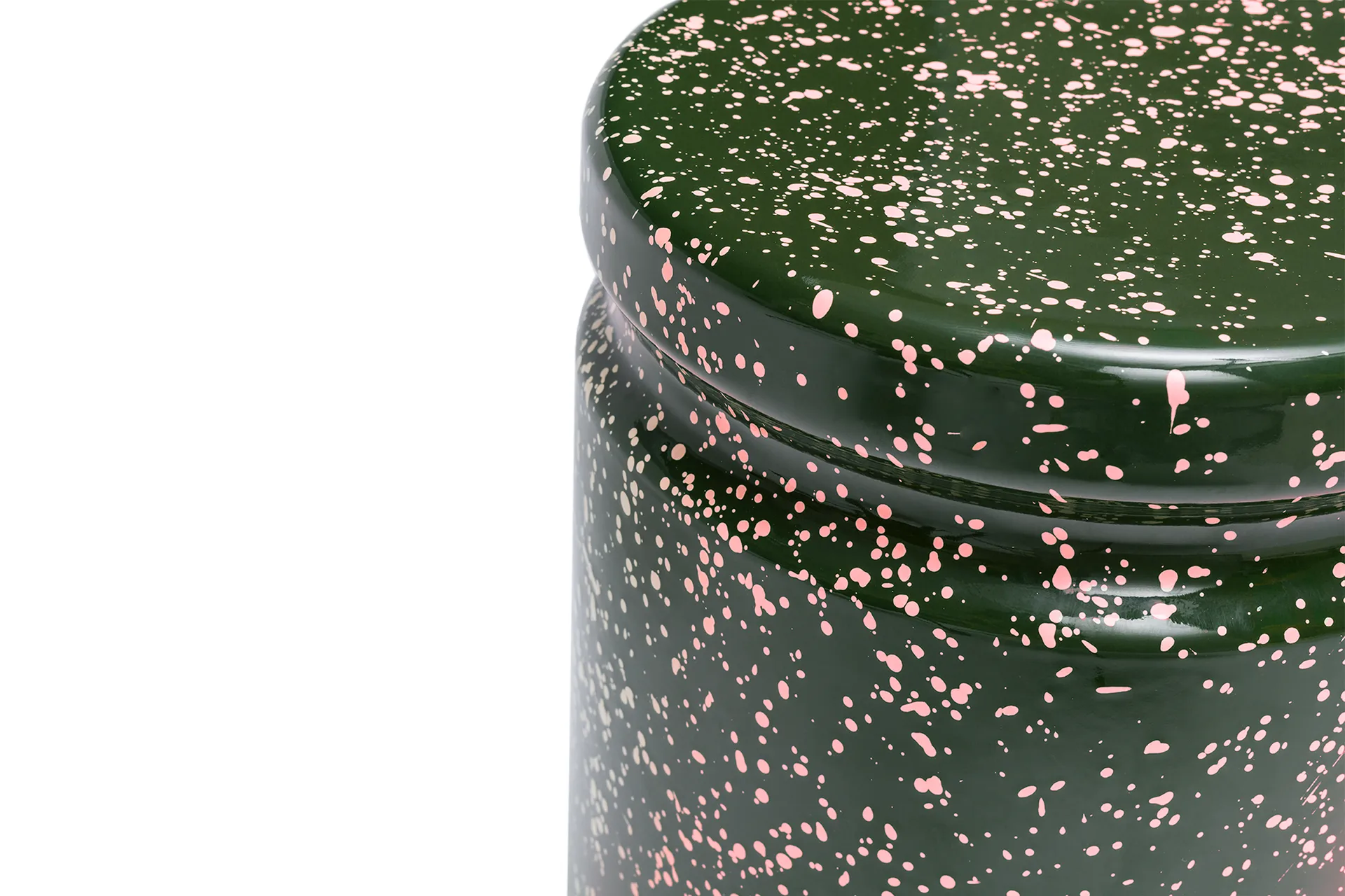 Tabouret Last Ø32x44 cm, Green-pink splatter Hem