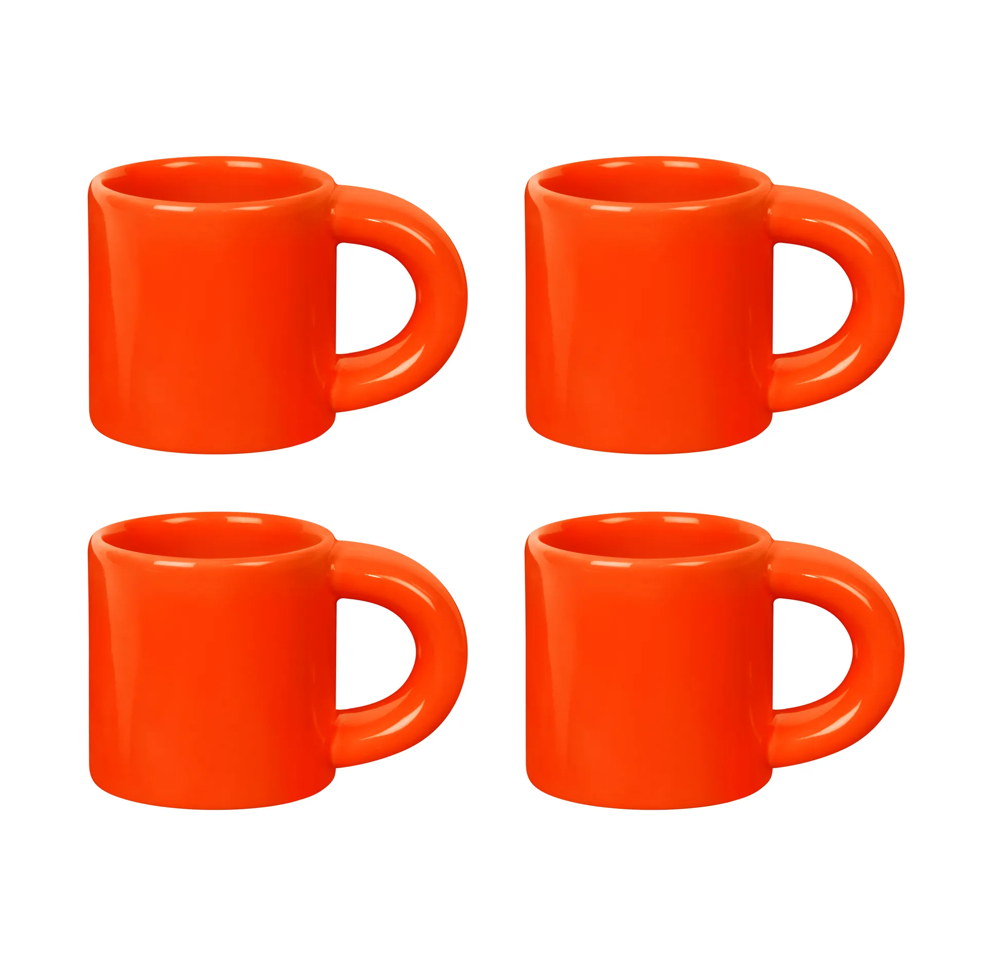 Tasse à espresso Bronto 10 cl Lot de 4, Orange Hem