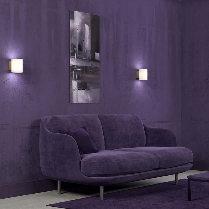Applique murale Evoke small, Laiton satiné-verre blanc Herstal