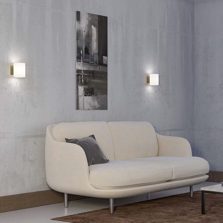 Applique murale Evoke small, Laiton satiné-verre blanc Herstal