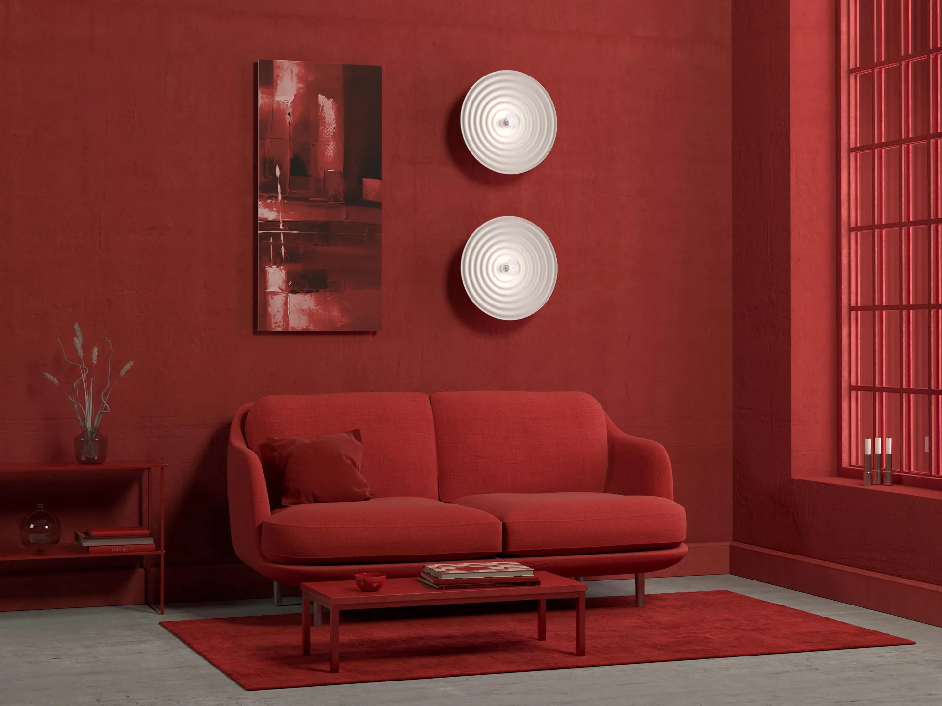 Applique murale Sound moyen, Blanc mat Herstal