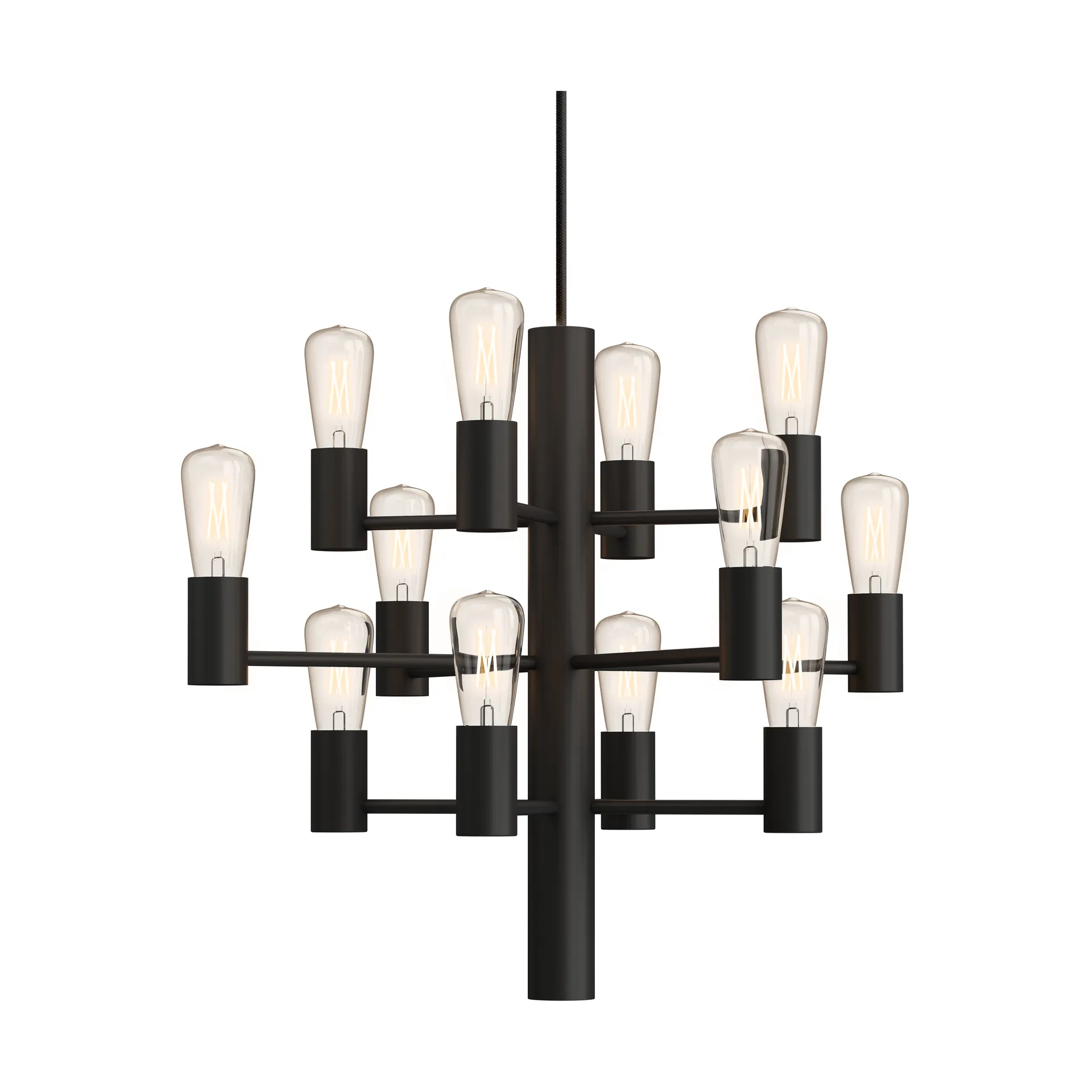 Chandelier Manola Mini 12, Noir Herstal