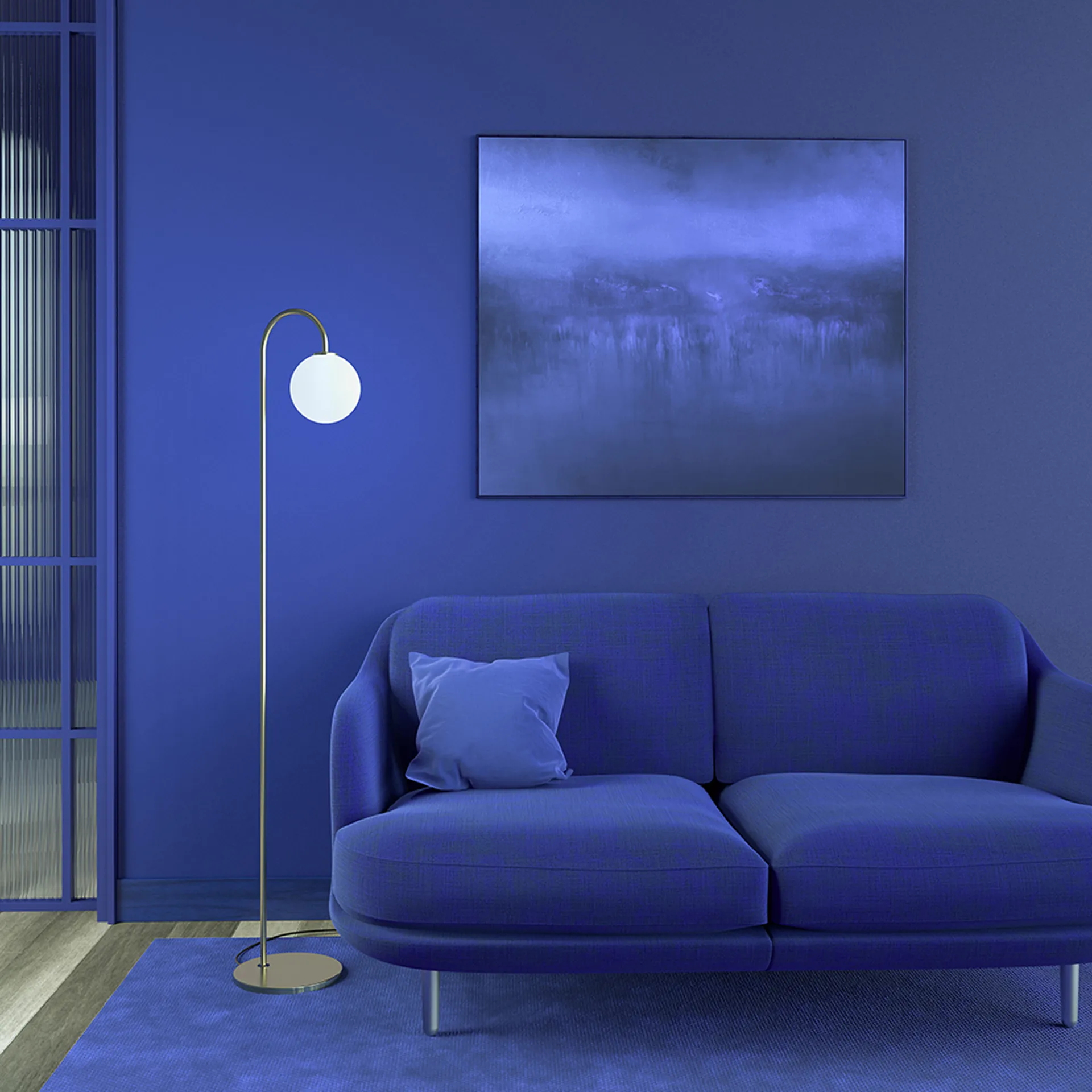 Lampadaire Ballon 137 cm, Laiton Herstal