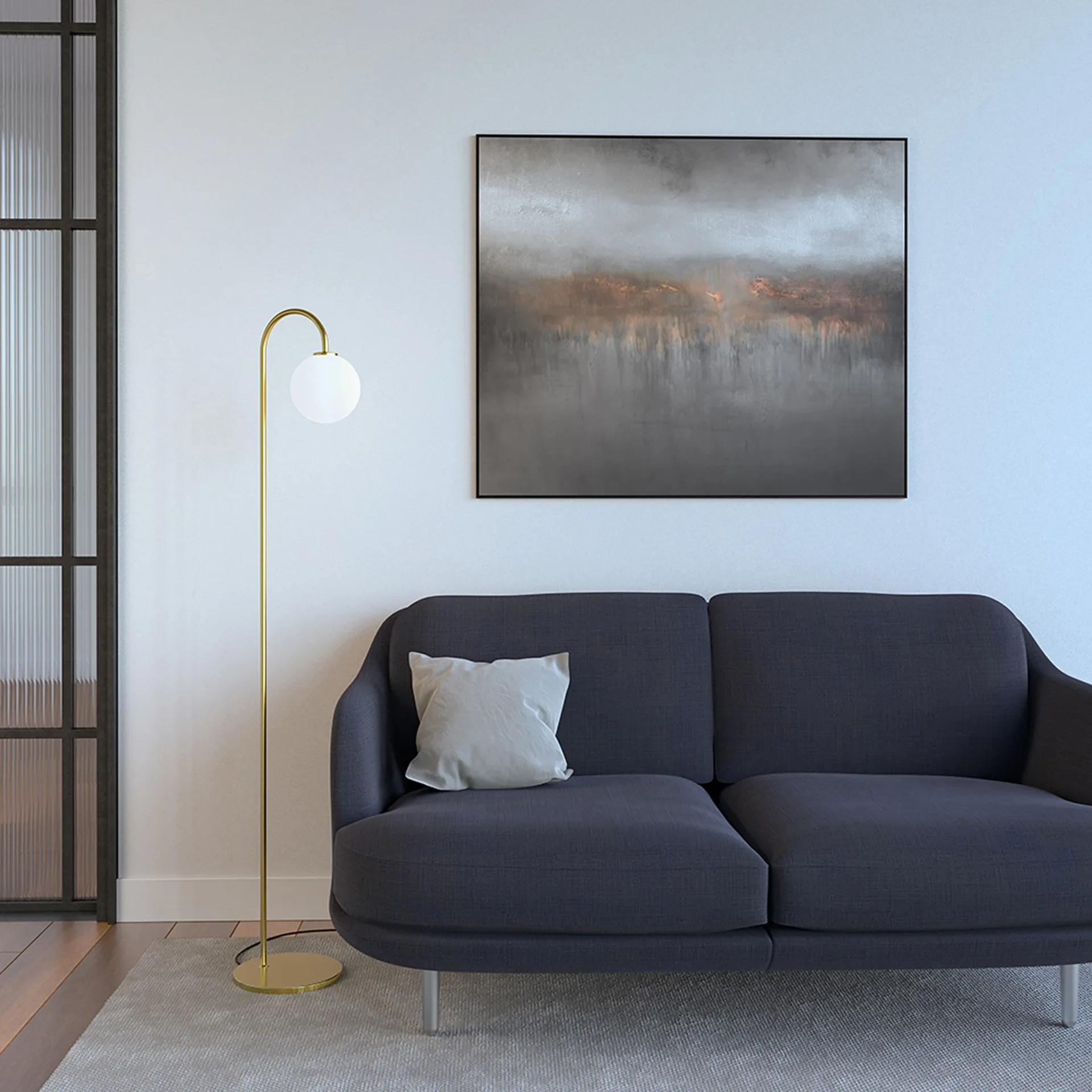 Lampadaire Ballon 137 cm, Laiton Herstal