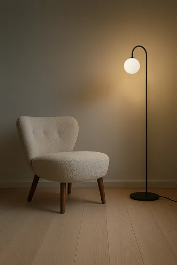 Lampadaire Ballon 137 cm - Noir - Herstal
