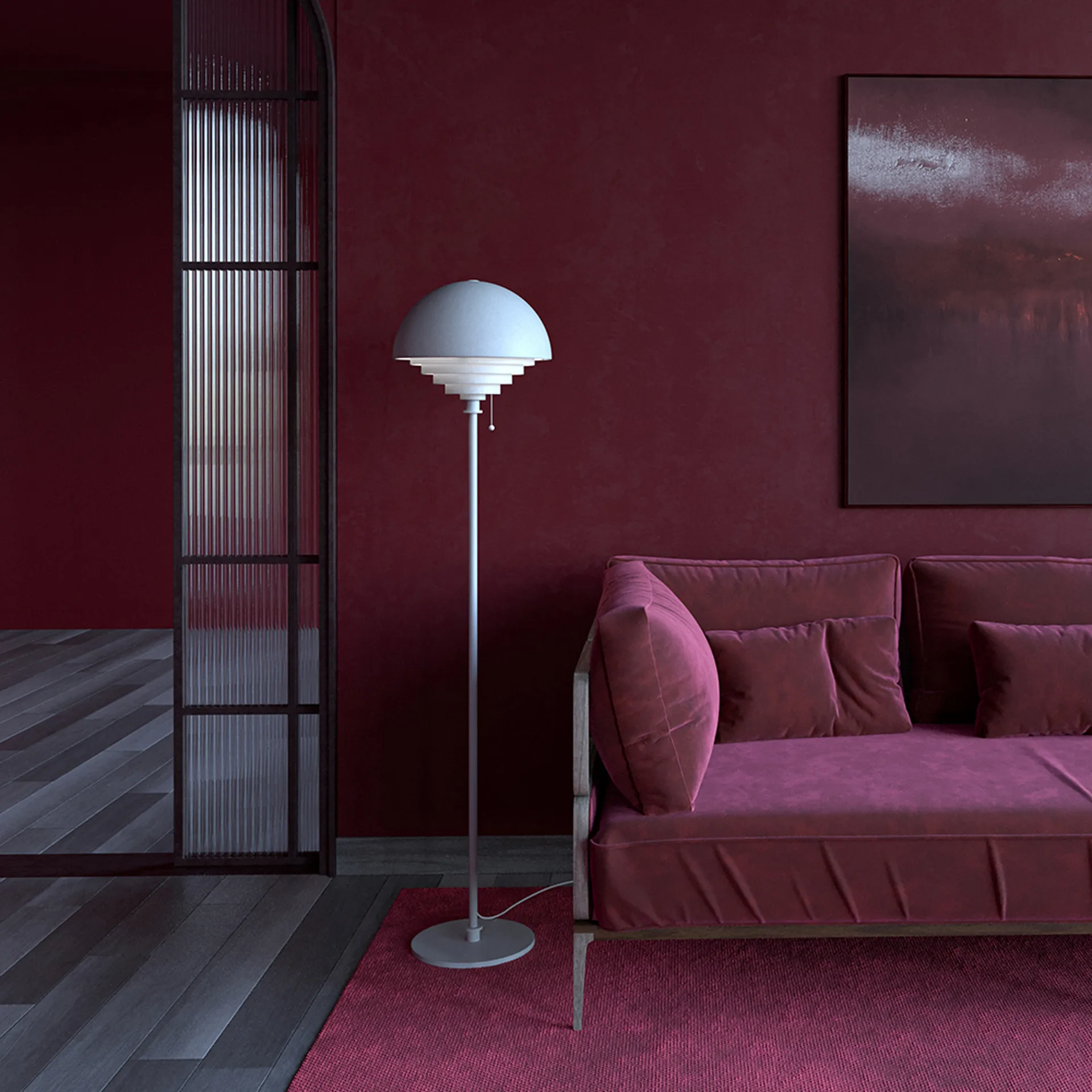 Lampadaire Motown 150 cm, Blanc Herstal