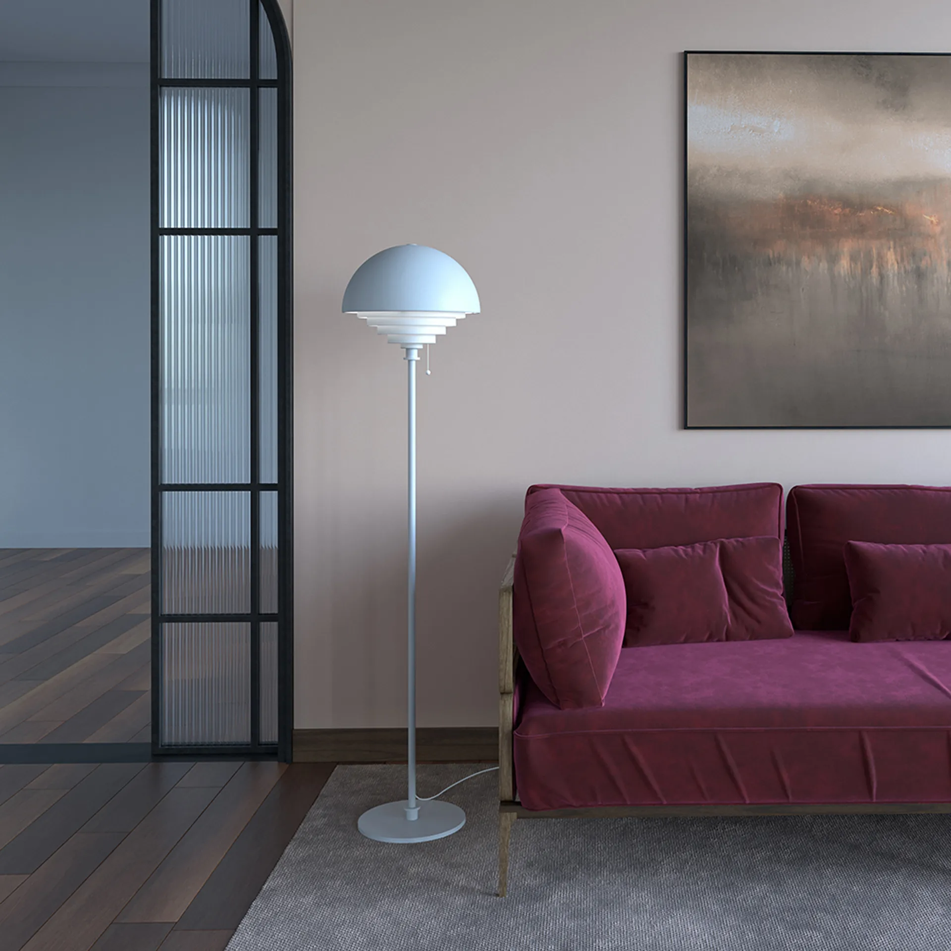 Lampadaire Motown 150 cm, Blanc Herstal