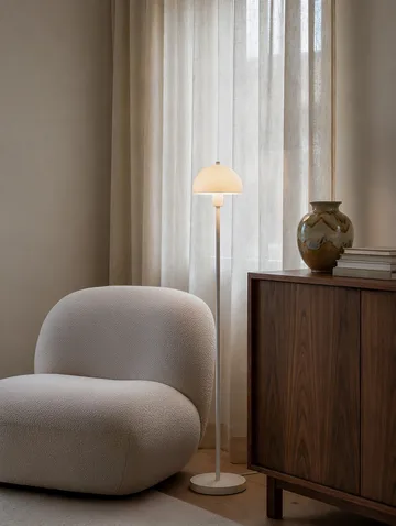 Lampadaire Vienda - Blanc-verre opale - Herstal