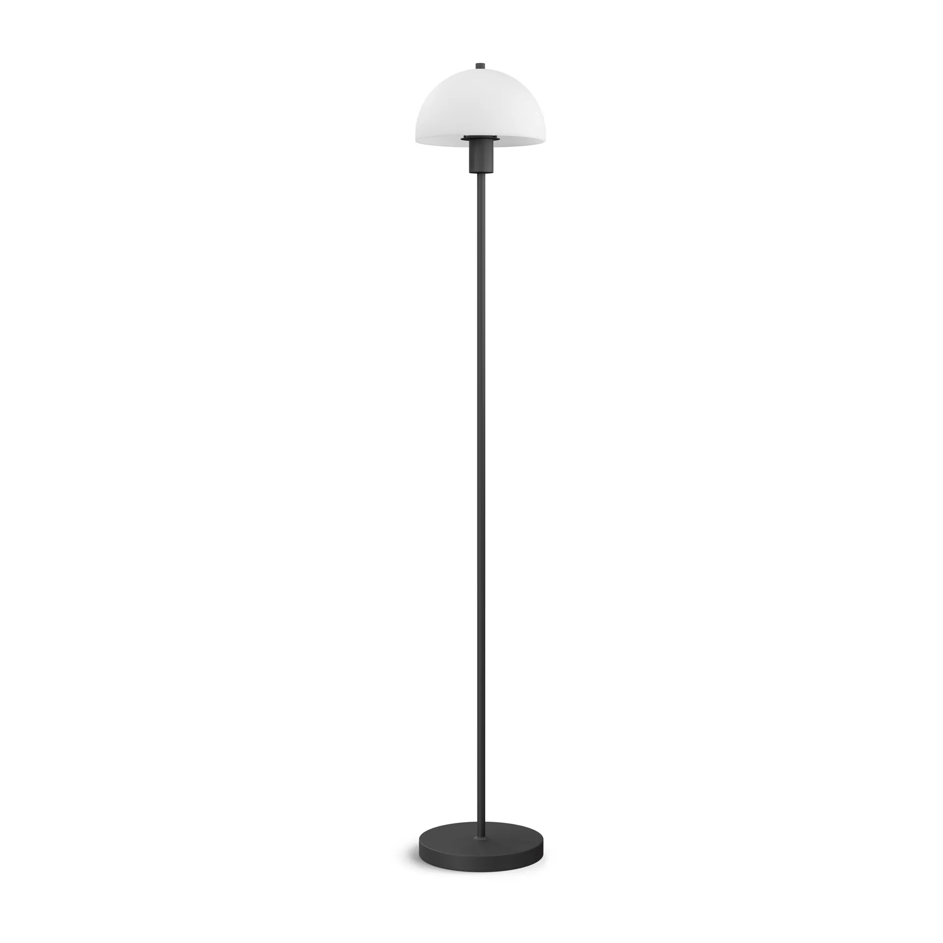 Lampadaire Vienda, Noir-verre opale Herstal