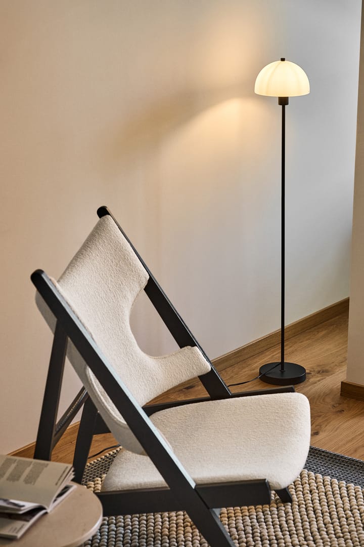 Lampadaire Vienda, Noir-verre opale Herstal