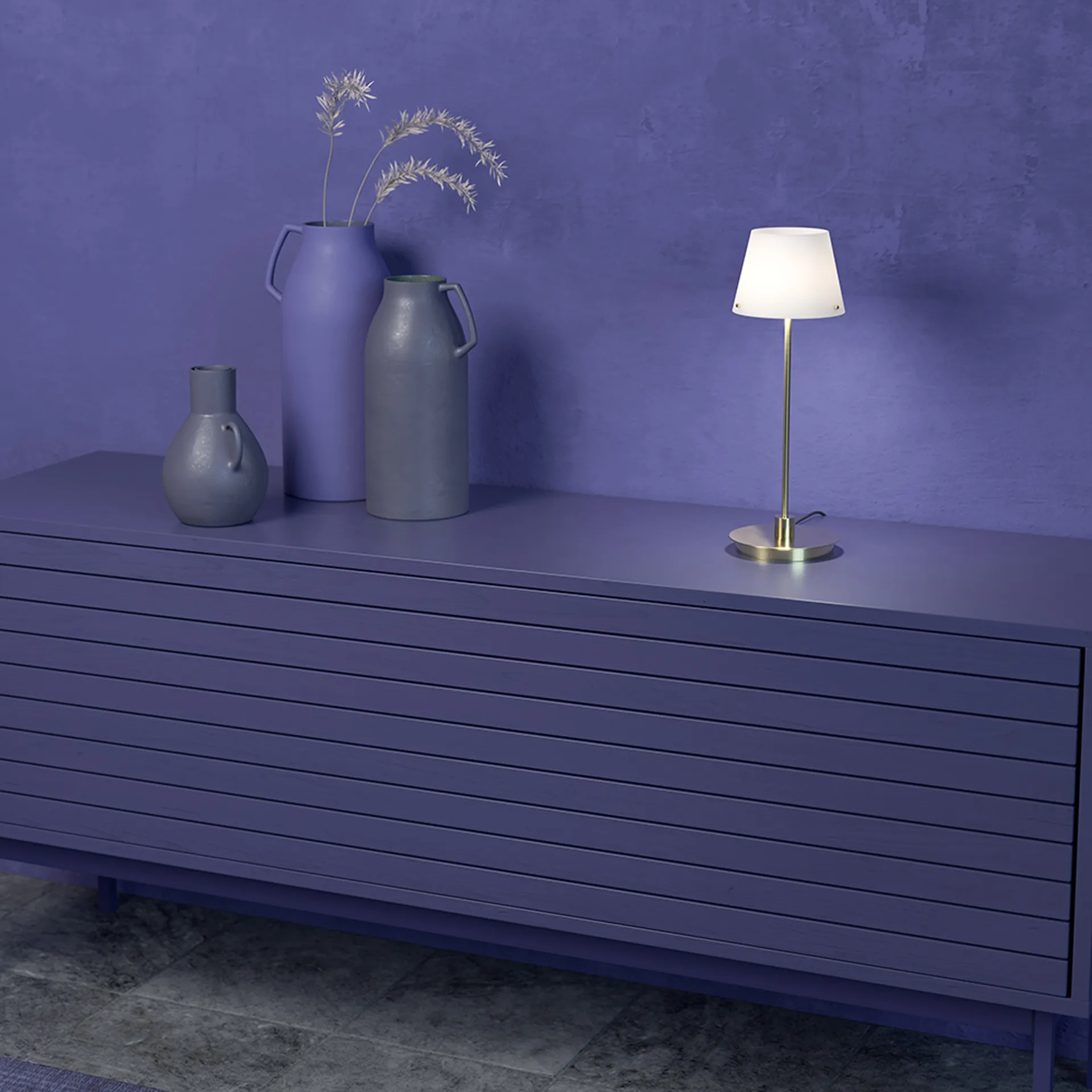 Lampe de table Gil il Grande, Laiton Herstal