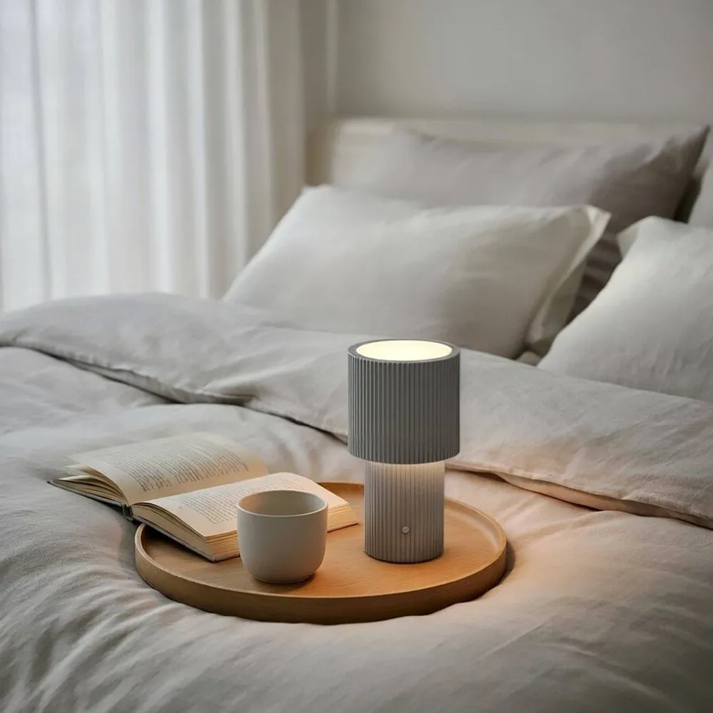 Lampe de table portable Iluma, Argent Herstal