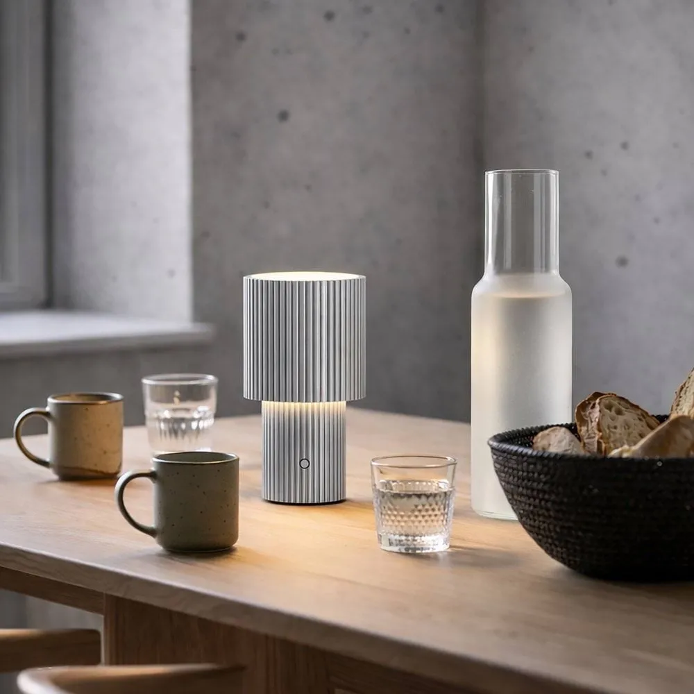 Lampe de table portable Iluma, Argent Herstal