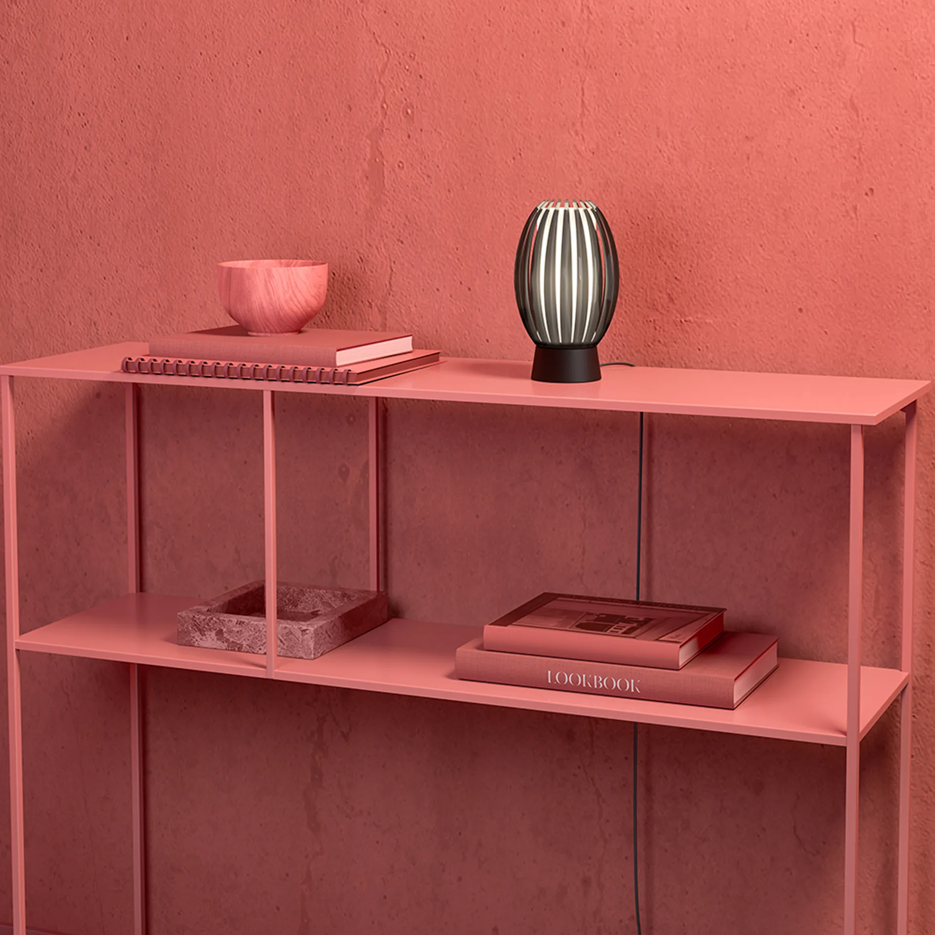 Lampe de table Tentacle S 18,5 cm, Noir-fumée Herstal