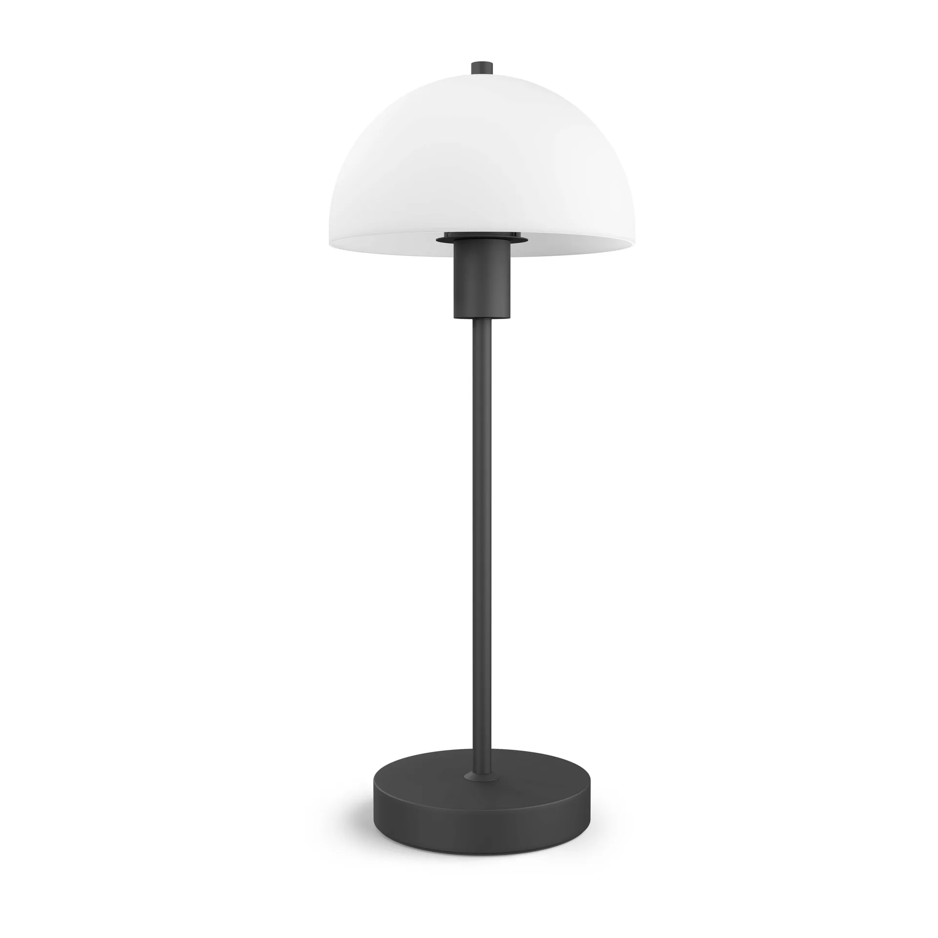 Lampe de table Vienda 50 cm, Noir-verre opale Herstal
