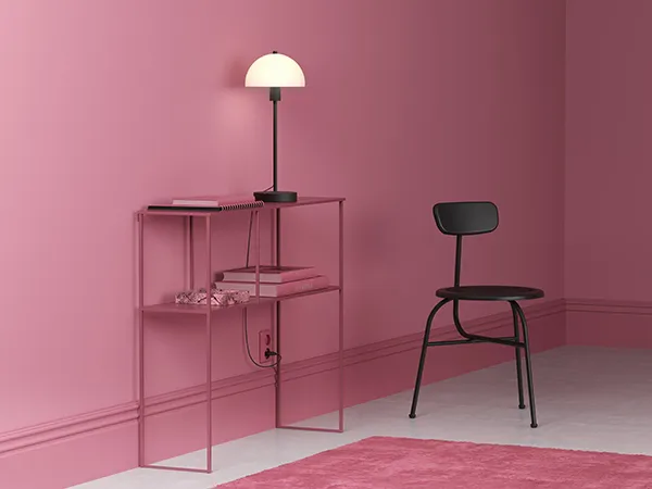 Lampe de table Vienda 50 cm, Noir-verre opale Herstal