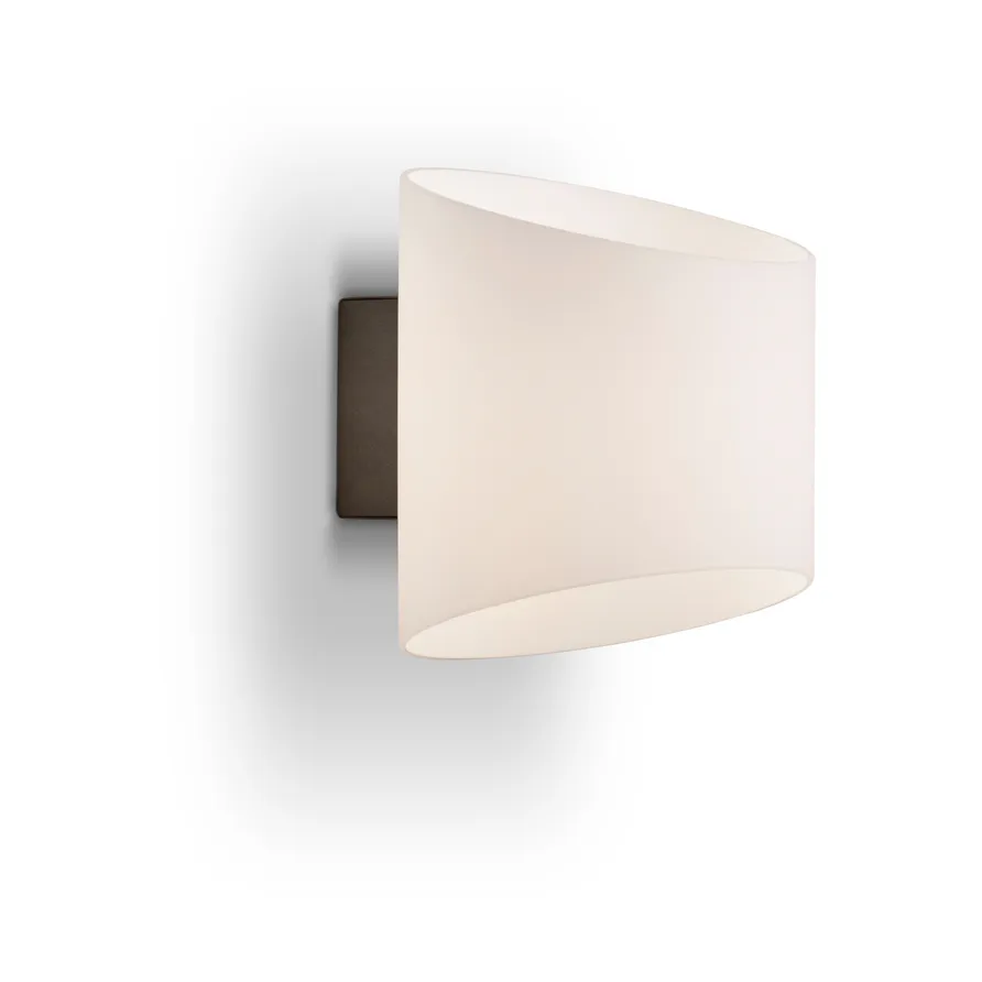 Herstal Lampe murale ovale Evoke Anthracite-verre opale