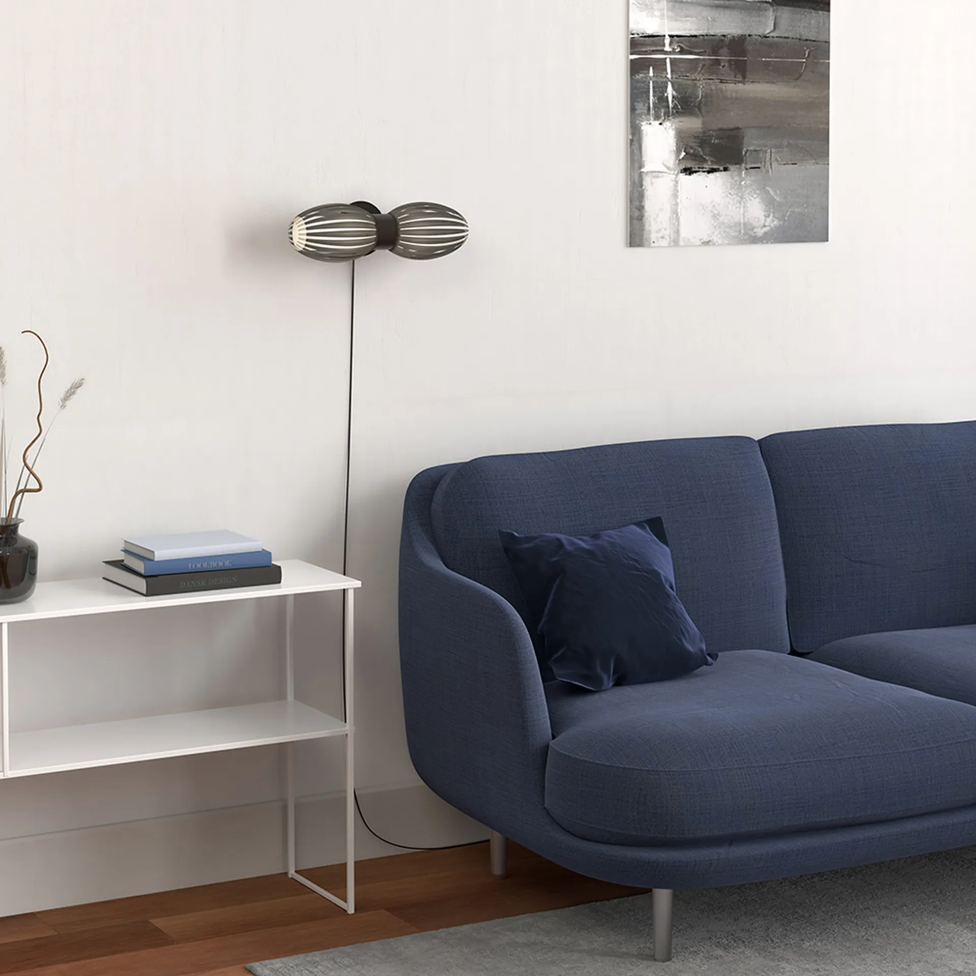 Lampe murale Tentacle duo 34 cm, Noir-fumée Herstal