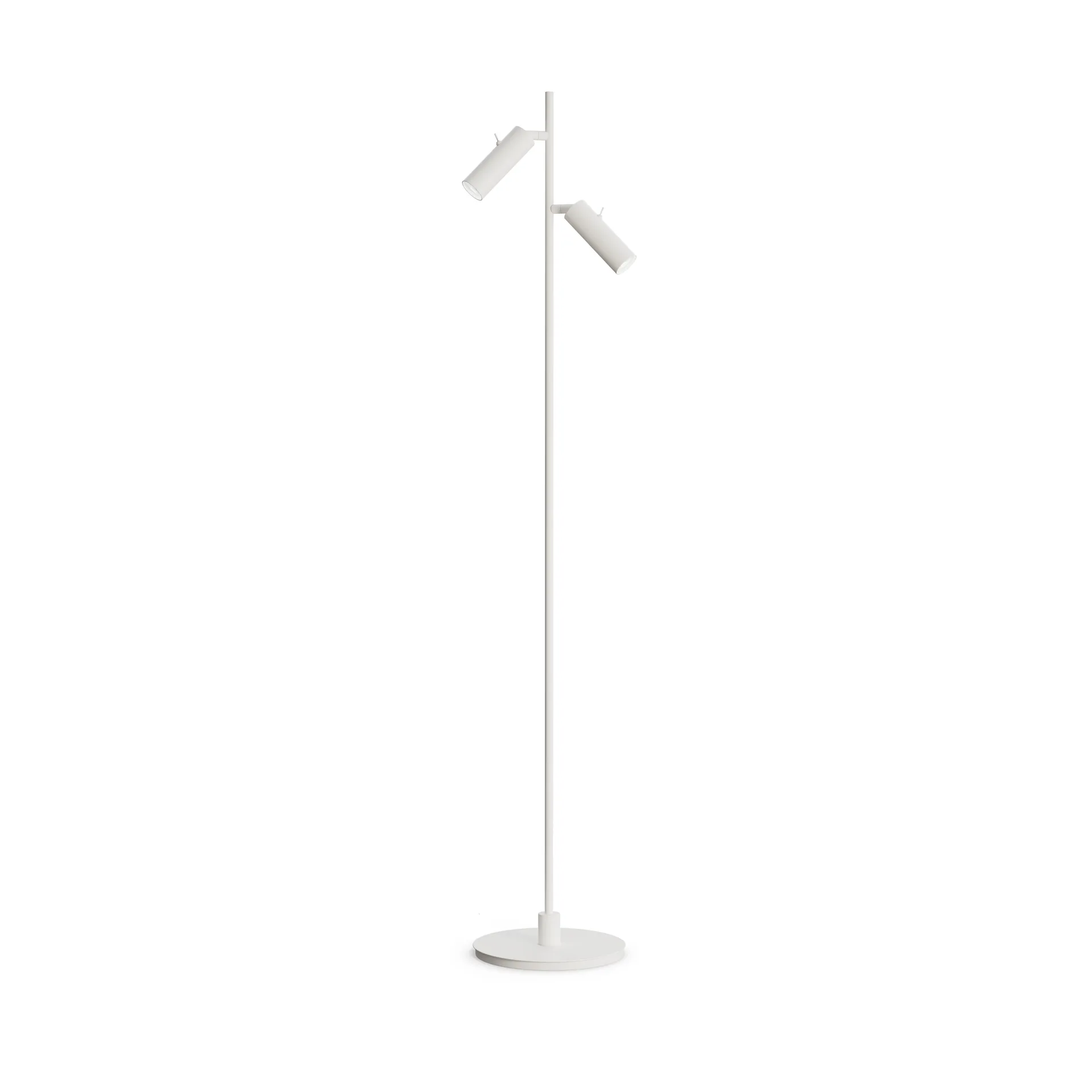 Lampe sur pied Pipeline, Blanc mat, double Herstal